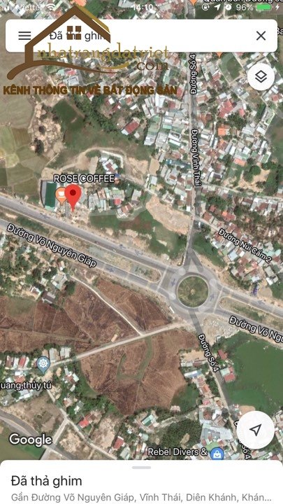 Cơ hội sở hữu 14m mặt tiền đường Võ Nguyên Giáp gần vòng xoay Vĩnh Thái với giá 1 tỷ 6