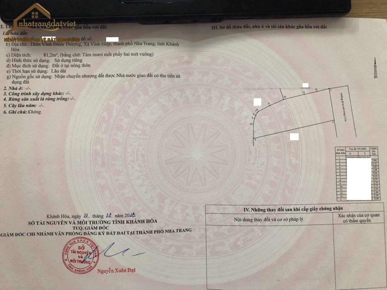 Bán lô đất mặt tiền đường cầu ké vĩnh hiệp thông ra cao bá quát-cầu lùng nha trang