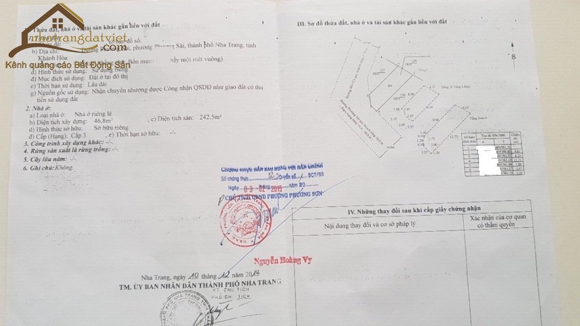 Bán nhà 4 tầng mặt tiền đường phương sài nha trang giá 6 tỷ