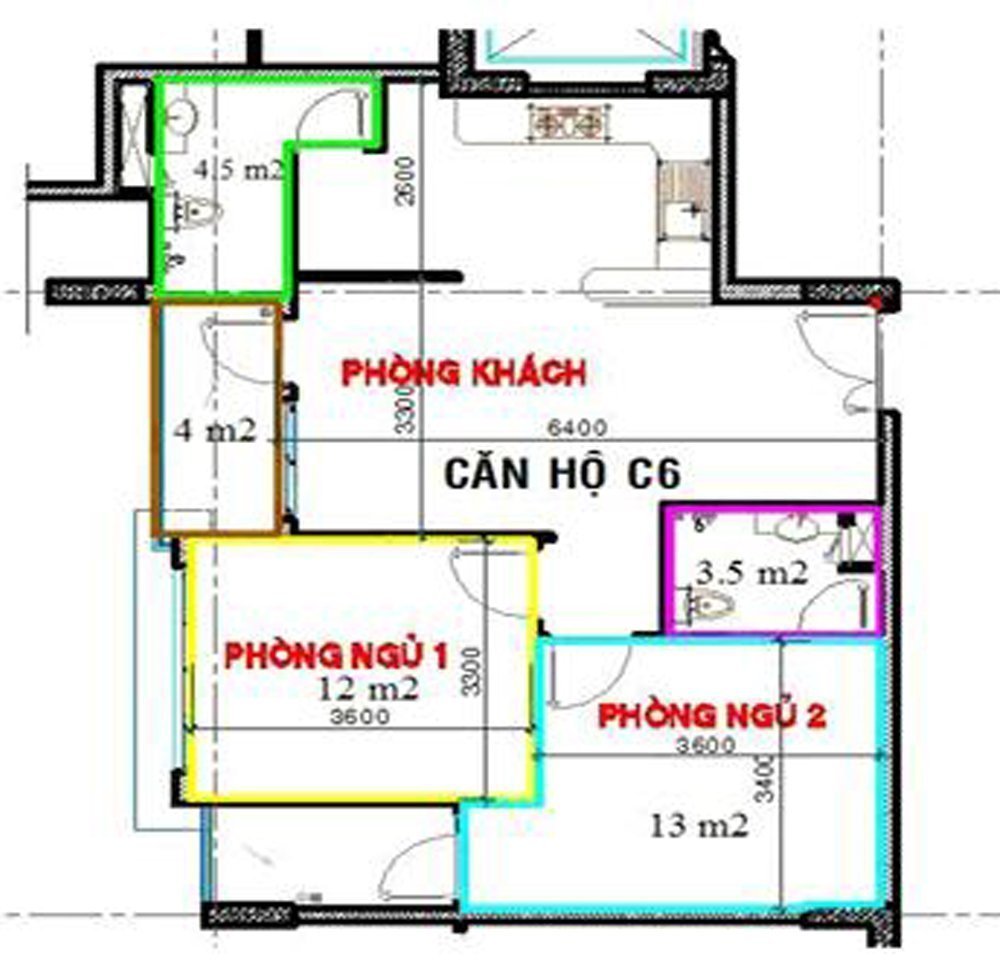 Tư vấn cải tạo căn hộ 79m2 có thêm phòng làm việc