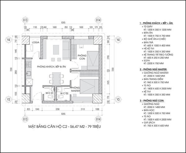Tư vấn bố trí nội thất căn hộ hiện đại cho chủ nhà 9x, DT 57m2