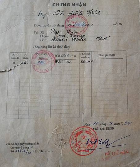 Nhiều sổ đỏ tại Thừa thiên Huế bị tẩy sửa diện tích