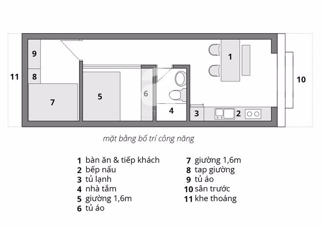 Tư vấn thiết kế, bố trí nội thất nhà 52m2, chi phí 200 triệu